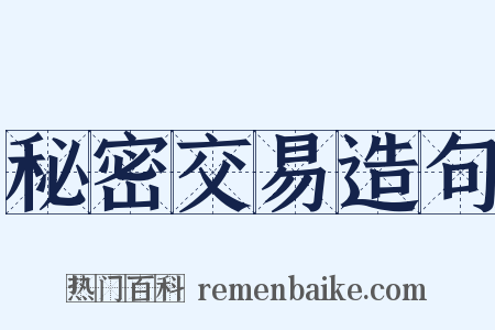 秘密交易造句是什么意思的图片